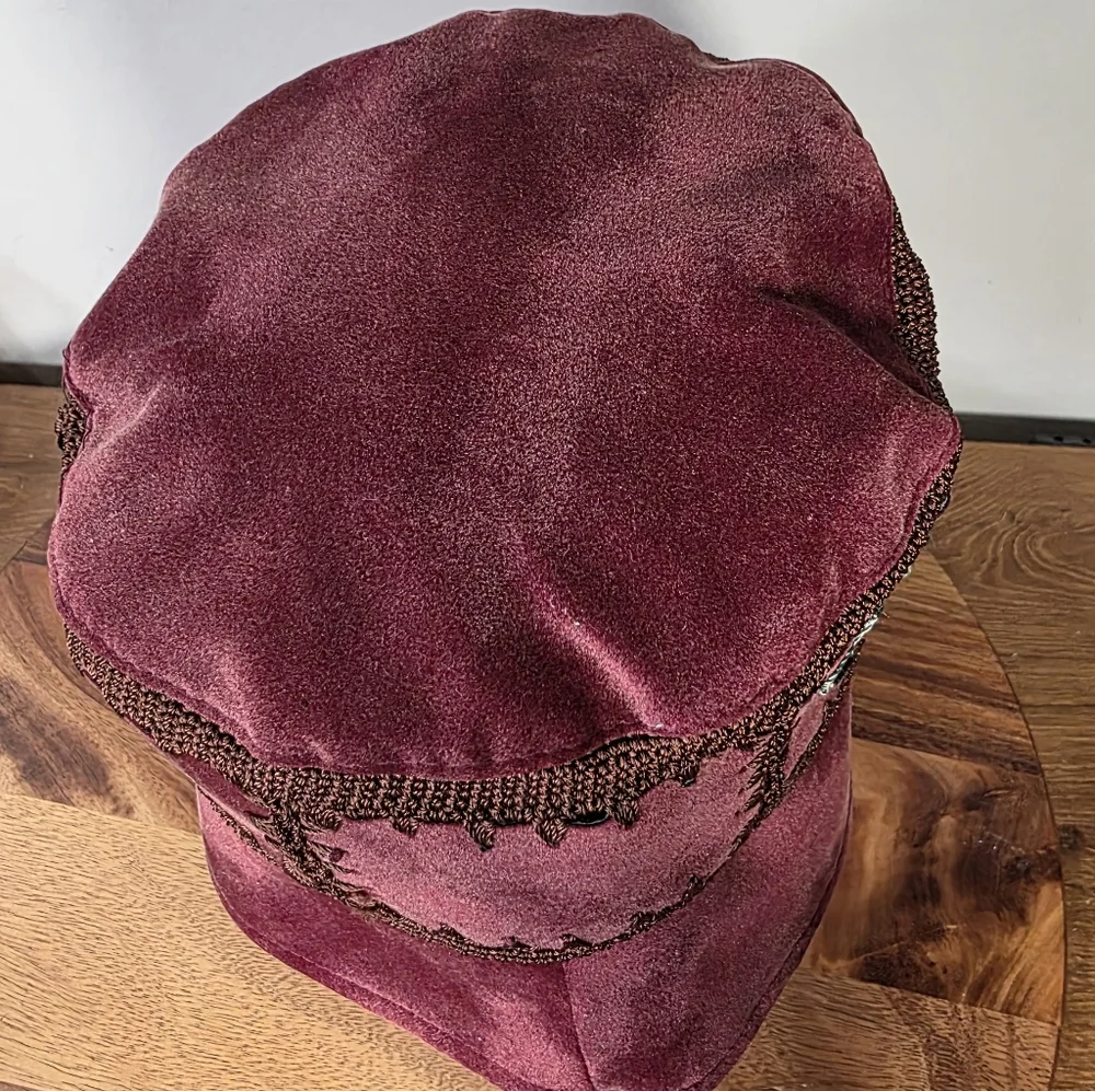 Vintage JCPenney Women’s Embroidered Burgundy Bucket Hat One Size Boho Cottage - Picture 10 of 15
